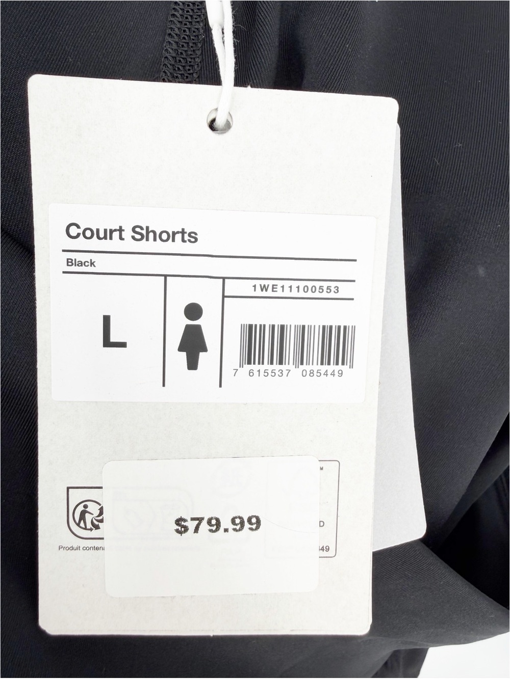 NWT On Cloud Court Shorts Black Size Large - Picture 5 of 7